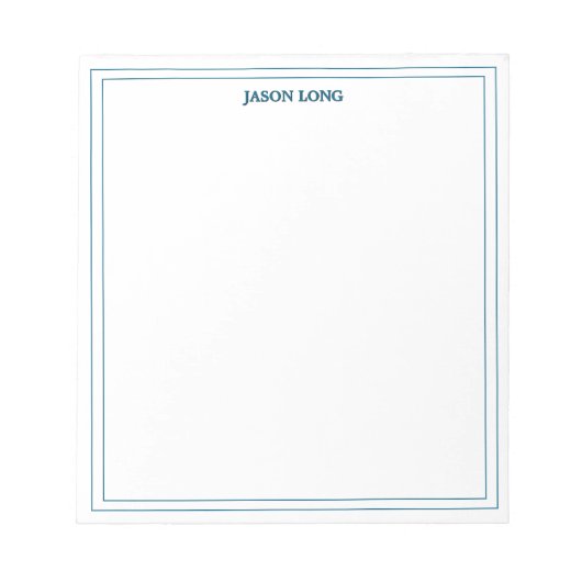 Bloc-notes personnalisé avec double bordure bleu c (Devant)