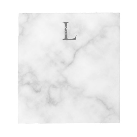 Bloc-notes personnalisé avec monogramme et nom (Devant)