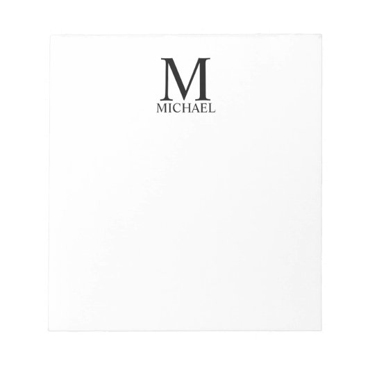 Bloc-notes personnalisé avec monogramme et nom (Devant)