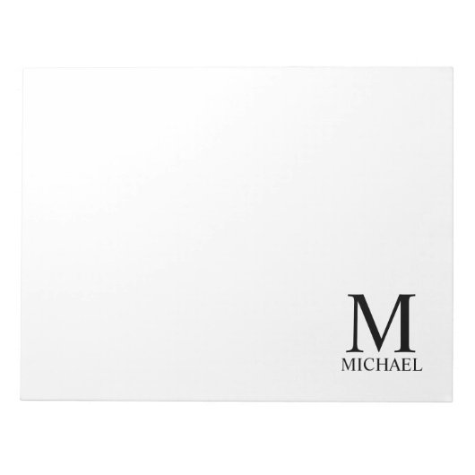 Bloc-notes personnalisé avec monogramme et nom (Devant)