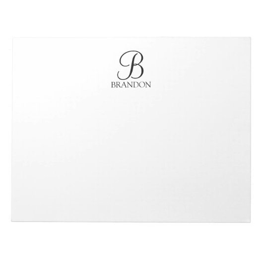 Bloc-notes personnalisé avec monogramme et nom en (Devant)