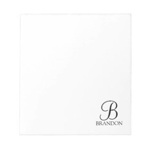 Bloc-notes personnalisé avec monogramme et nom en