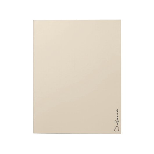 Bloc-notes personnalisé avec nom écriture cœur (Tourné)