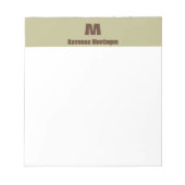 Bloc-notes personnalisé avec nom et monogramme en (Devant)