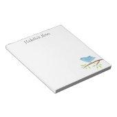 Bloc-notes personnalisé avec un oiseau bleu mignon (Incliné)