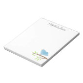 Bloc-notes personnalisé avec un oiseau bleu mignon (Tourné)