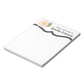 Bloc-notes personnalisé Baby Cosmos rose sur blanc (Tourné)