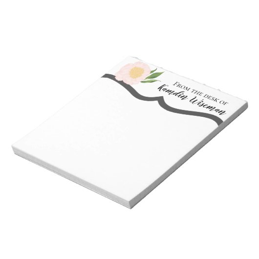 Bloc-notes personnalisé Baby Cosmos rose sur blanc (Tourné)