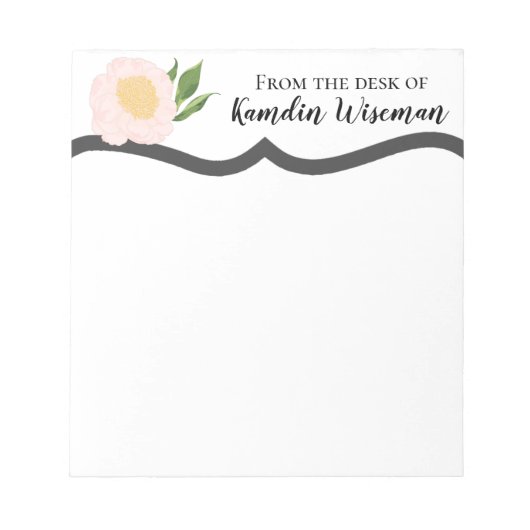 Bloc-notes personnalisé Baby Cosmos rose sur blanc (Devant)