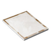 Bloc-notes personnalisé beige et fleurs blanches r (Incliné)