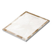 Bloc-notes personnalisé beige et fleurs blanches r (Tourné)