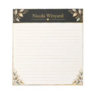 Bloc-notes personnalisé Black Gold Botanical