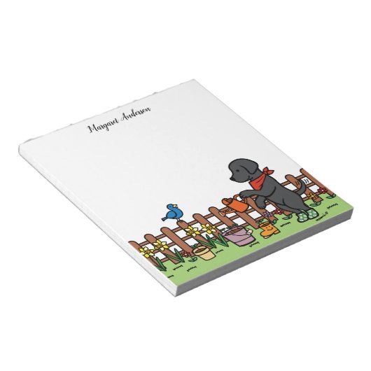 Bloc-notes personnalisé Black Labrador Gardener (Incliné)
