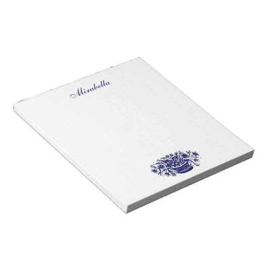 Bloc-notes personnalisé bleu et blanc (Incliné)