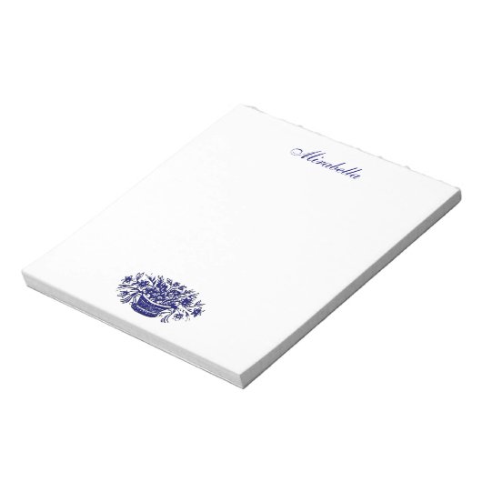 Bloc-notes personnalisé bleu et blanc (Tourné)