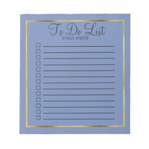Bloc-notes personnalisé bleu et or à faire