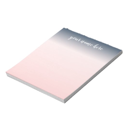 Bloc-notes personnalisé bleu et rose (Tourné)