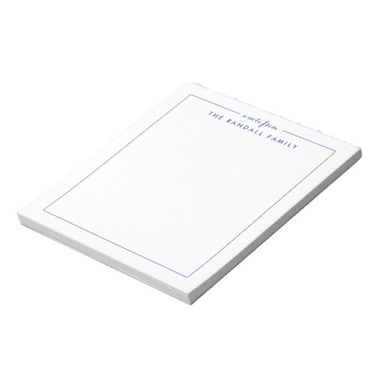 Bloc-notes personnalisé bleu marine simple Carré (Tourné)