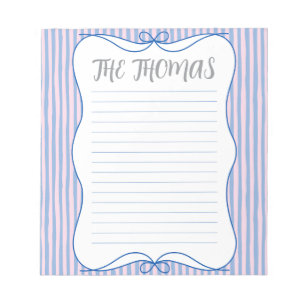 Bloc-notes personnalisé bleu rose blanc mignon