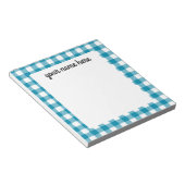 Bloc-notes personnalisé bleu Vichy Plaid (Incliné)