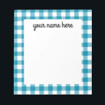 Bloc-notes personnalisé bleu Vichy Plaid<br><div class="desc">Bloc-notes personnalisé bleu Vichy Plaid</div>