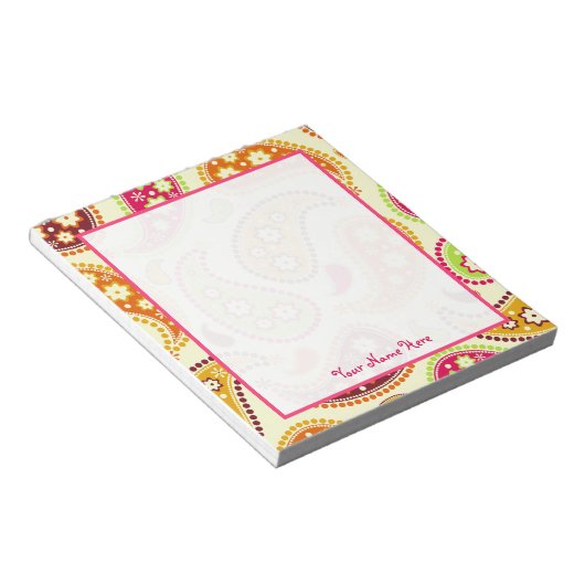 Bloc-notes personnalisé Boho Paisley (Incliné)