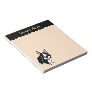 Bloc-notes personnalisé Boston Terrier 5,5 po x 6