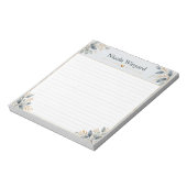 Bloc-notes personnalisé botanique gris bleu (Tourné)