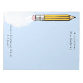 bloc-notes personnalisé cadeaux d'enseignant (Devant)