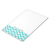 Bloc-notes personnalisé Chevron turquoise (Incliné)