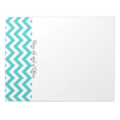 Bloc-notes personnalisé Chevron turquoise (Devant)
