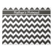 Bloc-notes personnalisé, Chevrons noir et blanc (Devant)