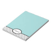 Bloc-notes personnalisé Chic Polka Dot Blue (Tourné)