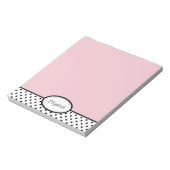 Bloc-notes personnalisé Chic Polka Dot PInk (Tourné)