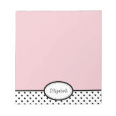 Bloc-notes personnalisé Chic Polka Dot PInk (Devant)