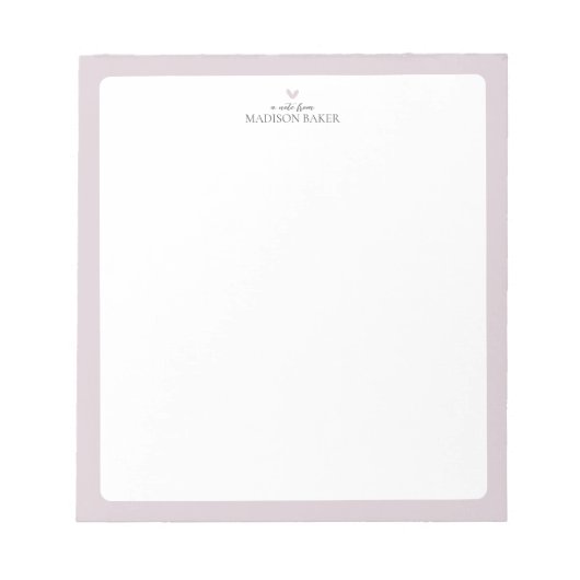 Bloc-notes personnalisé Cœur simple | Rose (Devant)