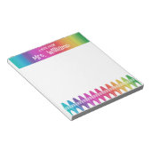 Bloc-notes personnalisé Cute Crayon Rainbow Teache (Incliné)