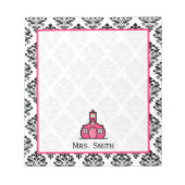 Bloc-notes personnalisé Damask pour enseignants (Devant)