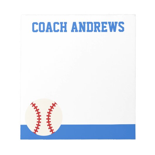 Bloc-notes personnalisé de baseball Toutes les cou (Devant)