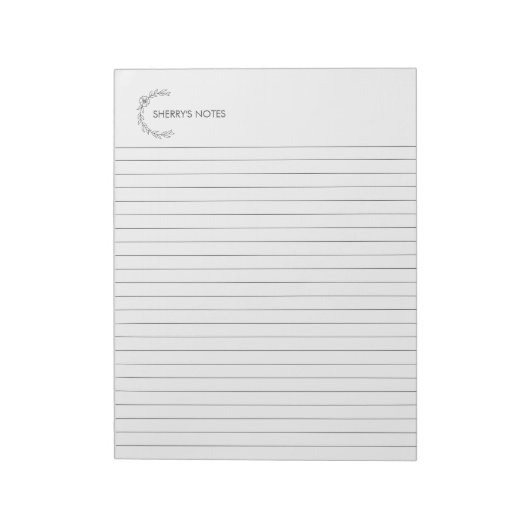 Bloc-notes personnalisé de couronne florale (Tourné)