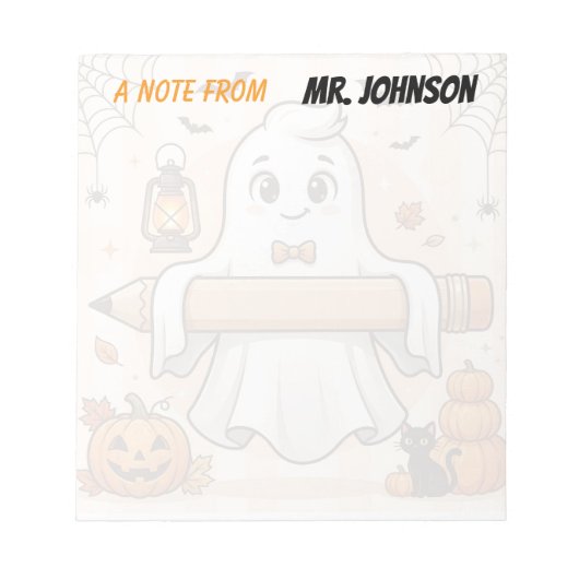 Bloc-notes personnalisé de fantôme de Halloween po (Devant)