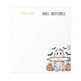 Bloc-notes personnalisé de fantôme mignon d'Hallow