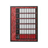 Bloc-notes personnalisé de l'école de baseball rou (Tourné)