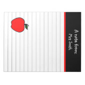 Bloc-notes personnalisé de l'école de pomme de l'e (Devant)