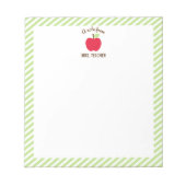 Bloc-notes personnalisé de l'enseignant Apple, ver (Devant)