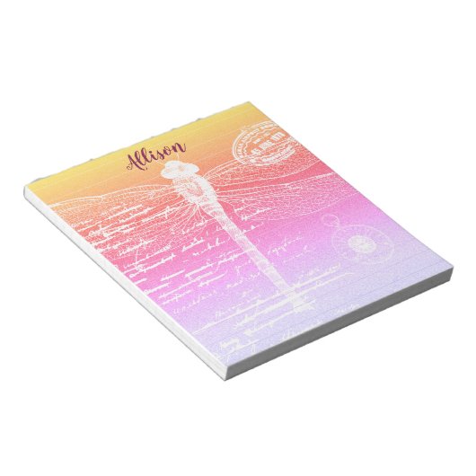 Bloc-notes personnalisé de libellule à gradient pa (Incliné)