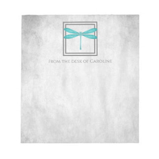 Bloc-notes personnalisé de libellule turquoise