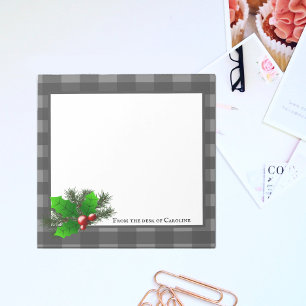 Bloc-notes personnalisé de Noël Holly Buffalo
