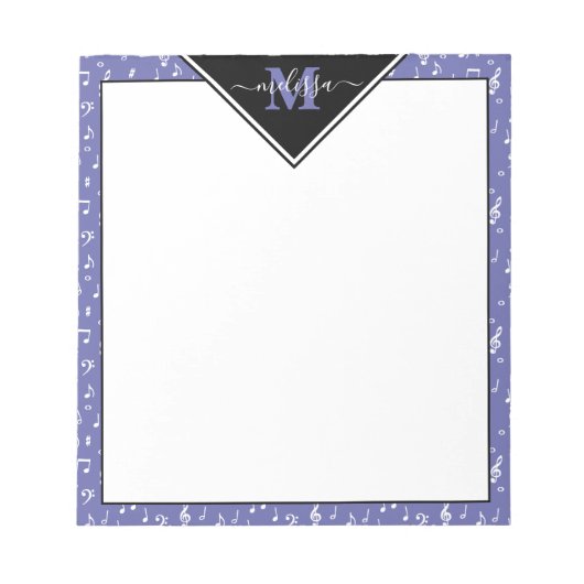 Bloc-notes personnalisé de symboles de musique (Devant)