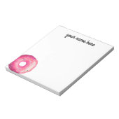 Bloc-notes personnalisé donut rose (Tourné)
